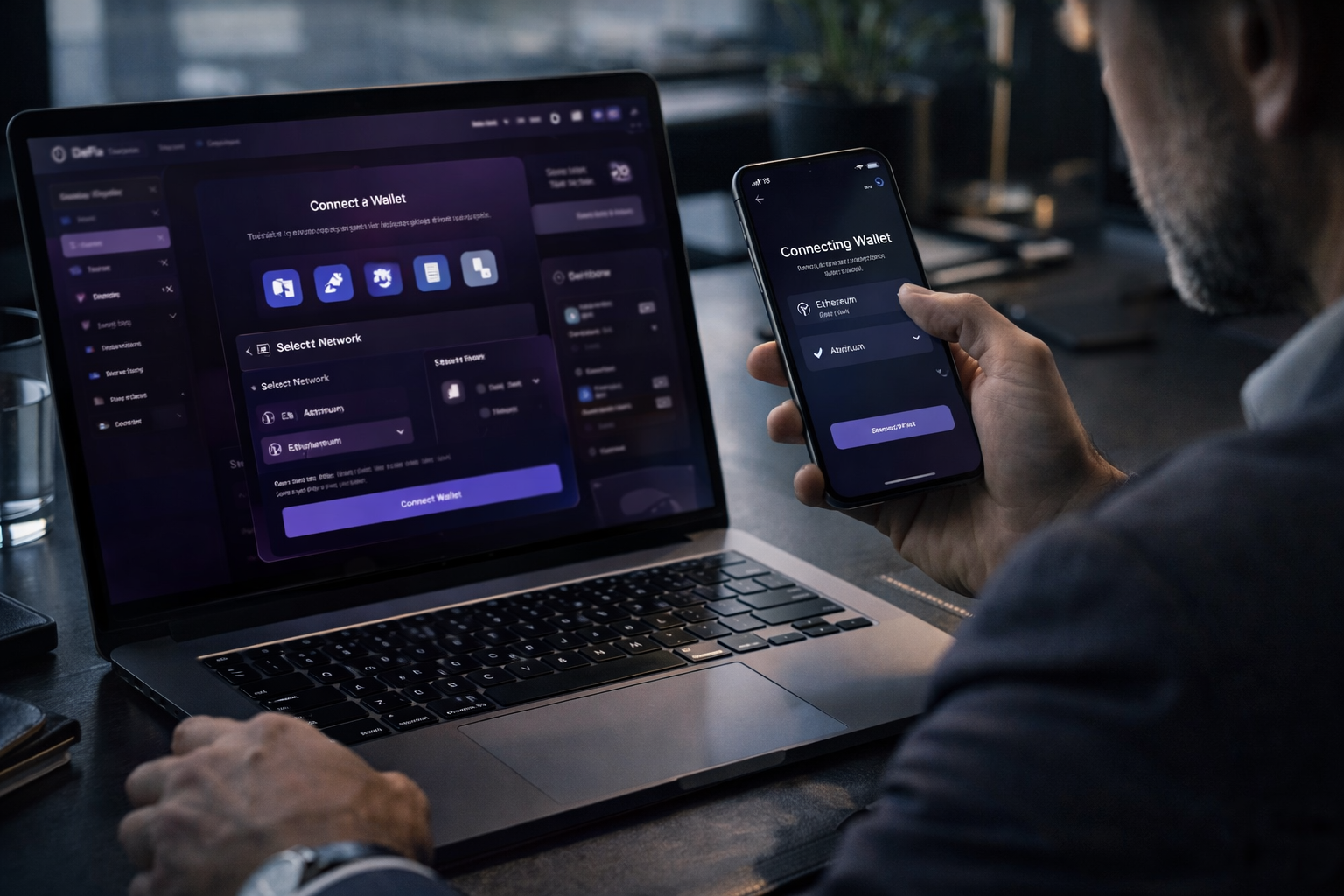 Connexion du wallet et acc&egrave;s au tableau de bord Aave